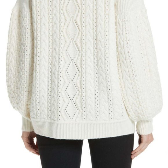 Robert Rodriguez S Cashmere Cable Cardigan Cream - Picture 4 of 13